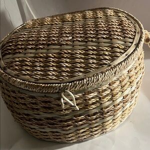Woven Natural Basket size 10 1/2 by 11 1/2